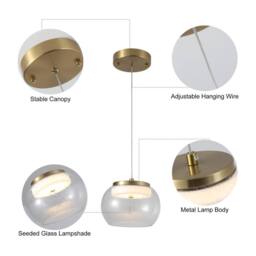 Garwarm Cleckler 1 - Light LED Glass Pendant Light - thumbnail 8