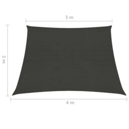 Berkfield Home Sunshade Sail 160 g/m ² Anthracite 3/4x2 m HDPE in Black - thumbnail 6