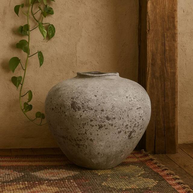 Wyld Haus Sunvale Large Weathered Stoneware Ceramic Vase in Stone - image 1
