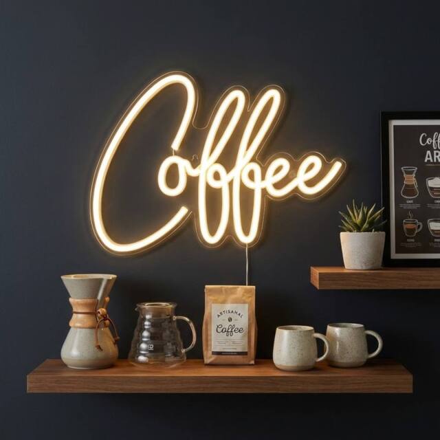 Garden Greatness Coffee Wall Hanging Neon Sign - image 1
