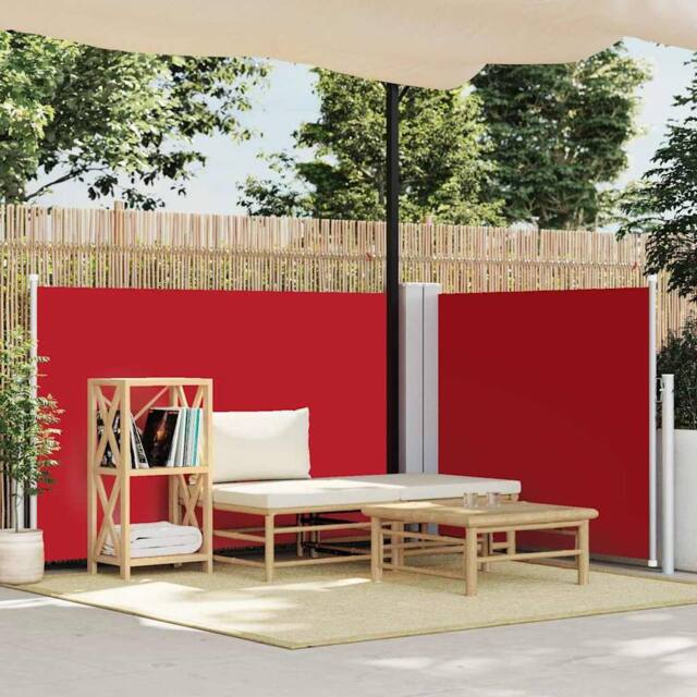 Berkfield Home Retractable Side Awning Red 120x1000 cm - image 1