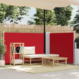 Berkfield Home Retractable Side Awning Red 120x1000 cm - thumbnail 1