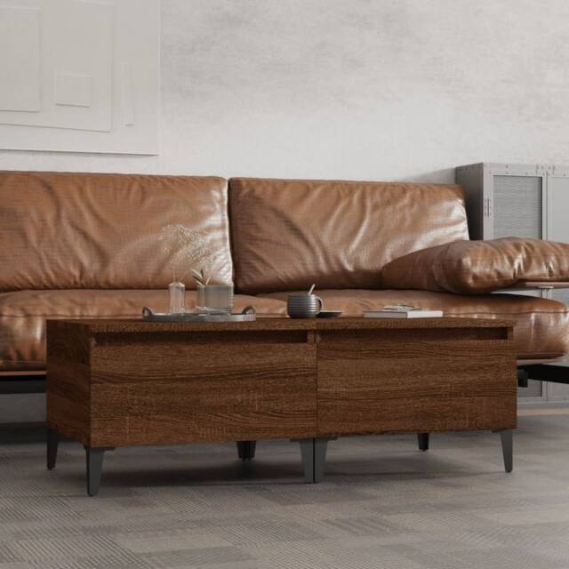 Berkfield Home Side Tables 2 pcs Brown Oak 50x46x35 cm Engineered Wood - Size: 50 x 46 x 35 cm - image 1