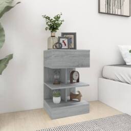 Berkfield Home Bedside Cabinet Grey Sonoma 40x35x65 cm Engineered Wood - Size: 40 x 35 x 65 cm - thumbnail 2