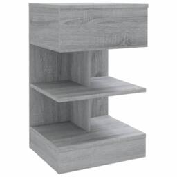 Berkfield Home Bedside Cabinet Grey Sonoma 40x35x65 cm Engineered Wood - Size: 40 x 35 x 65 cm - thumbnail 1