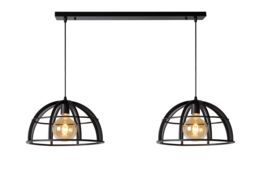 Lucide 'DIKRA' Dimmable Adjustable Stylish Indoor Bar Pendant Light 2xE27 in Black - thumbnail 1