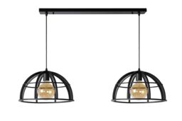 Lucide 'DIKRA' Dimmable Adjustable Stylish Indoor Bar Pendant Light 2xE27 in Black - thumbnail 2
