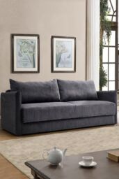 206cm W 3-Seater Corduroy Sleeper Sofa Bed - thumbnail 1