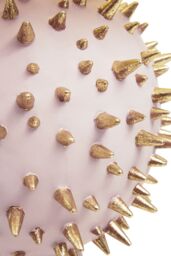 Orsina Modern Table Lamp With Gold Spikes, Black Drum Shade With Pink Globe Base, Decorative Accent Lamp - thumbnail 5