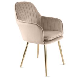 Genesis Muse Velvet Accent Chairs Pair Upholstered Modern Chairs with Backrest in Taupe - Size: 2 Pack - thumbnail 6