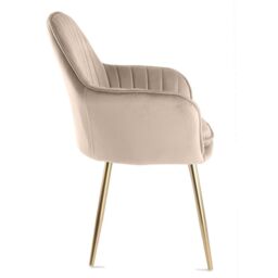 Genesis Muse Velvet Accent Chairs Pair Upholstered Modern Chairs with Backrest in Taupe - Size: 2 Pack - thumbnail 5