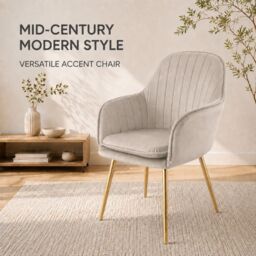 Genesis Muse Velvet Accent Chairs Pair Upholstered Modern Chairs with Backrest in Taupe - Size: 2 Pack - thumbnail 7