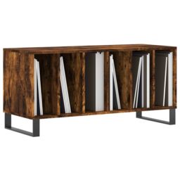 Berkfield Home Record Cabinet Smoked Oak 100x38x48 cm Engineered Wood in Brown - Size: 100 x 38 x 48 cm - thumbnail 3