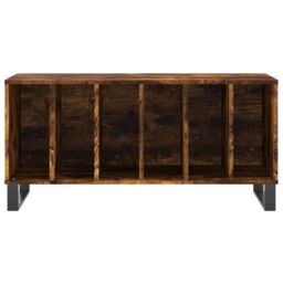 Berkfield Home Record Cabinet Smoked Oak 100x38x48 cm Engineered Wood in Brown - Size: 100 x 38 x 48 cm - thumbnail 4