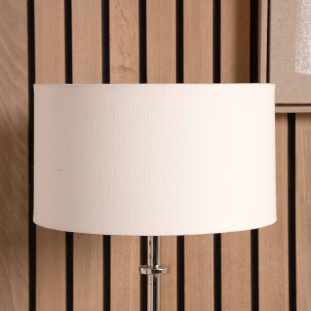 Ruma White Cylinder Cotton Lamp Shade for Table Lamps & Floor Lamps - Size: 14 inches - image 1