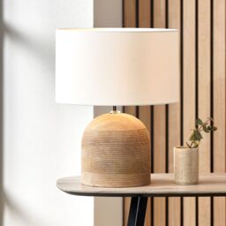 Ruma White Cylinder Cotton Lamp Shade for Table Lamps & Floor Lamps - Size: 14 inches - thumbnail 4