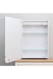 H&O Direct Smart Rectangle Wall Mounted LED Bathroom Mirror Cabinet in Silver - thumbnail 5