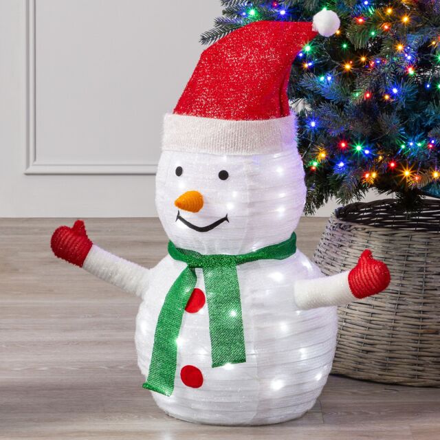 Christow Pop Up LED Christmas Decoration Light Up Snowman Battery Operated - image 1