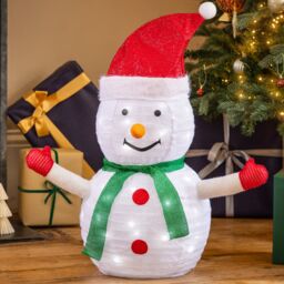 Christow Pop Up LED Christmas Decoration Light Up Snowman Battery Operated - thumbnail 2