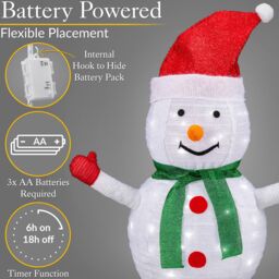 Christow Pop Up LED Christmas Decoration Light Up Snowman Battery Operated - thumbnail 5