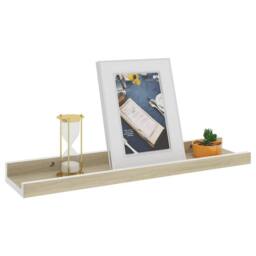 Berkfield Home Wall Shelves 4 pcs White & Sonoma Oak 40x9x3 cm in Natural - Size: 40 x 9 x 3 cm - thumbnail 3