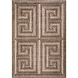 Livabliss La Luna-Global Brown Taupe Grey Graphic Living Dining Bedroom Rug - Size: 160 cm x 215 cm - thumbnail 2