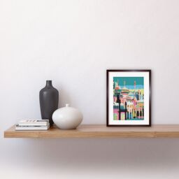 "Artery8 Wall Art Print Brighton Royal Pavilion Multicoloured Architecture Artwork Framed 9X7 Inch in Brown - Size: W7"" x H9""" - thumbnail 2