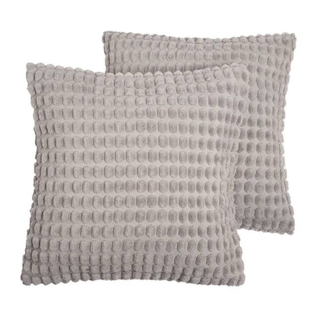 OHS 2 Pack Bobble Cushion Covers Home Decor Set in Light Grey - Size: 45 cm x 45 cm - image 1