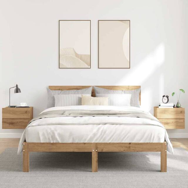 Berkfield Home Durable Wall-mounted Bedside Cabinets 2 pcs Artisan Oak 40x32x30 cm in Brown - Size: 40 x 32 x 30 cm - image 1