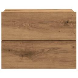 Berkfield Home Durable Wall-mounted Bedside Cabinets 2 pcs Artisan Oak 40x32x30 cm in Brown - Size: 40 x 32 x 30 cm - thumbnail 4