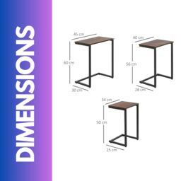 Rafaelo Mobilia 3 PC C-Shaped Nesting Tables Living Room Furniture in Brown - thumbnail 6