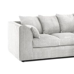Furnishings For Less UK Luxor Jumbo Cord 4 Seater Corner sofa Right Hand Facing in Silver - thumbnail 3