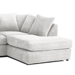Furnishings For Less UK Luxor Jumbo Cord 4 Seater Corner sofa Right Hand Facing in Silver - thumbnail 2