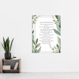 "Artery8 Wall Art Print The 10 Ten Commandments Green Exodus Faith Bible Quote Poster - Size: W24"" x H32""" - thumbnail 4