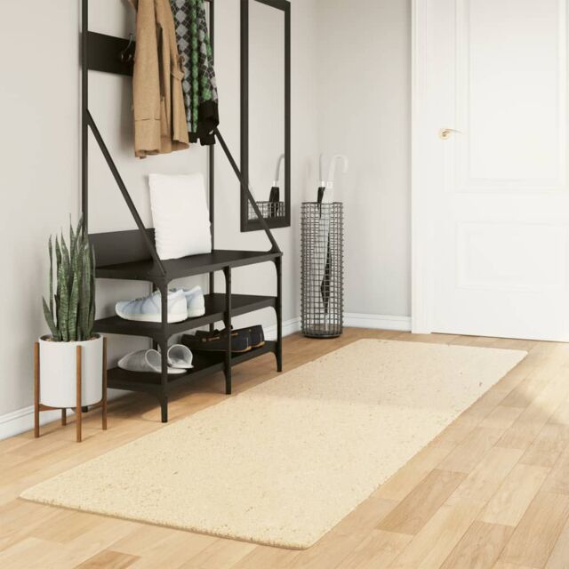 Berkfield Home Rug HUARTE Short Pile Soft & Washable Cream 80x250 cm - Size: Medium - image 1
