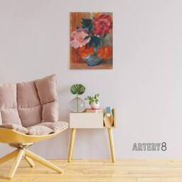 "Artery8 Tulips & Peonies in Pitcher Glackens Canvas Wall Art Print - Size: W18"" x H24""" - thumbnail 3