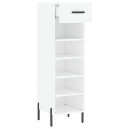 Berkfield Home Shoe Cabinet White 30x35x105 cm Engineered Wood - Size: 30 x 35 x 105 cm - thumbnail 5