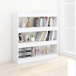 Berkfield Home Book Cabinet/Room Divider White 100x30x103 cm - Size: 100 x 30 x 103 cm - thumbnail 5