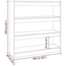 Berkfield Home Book Cabinet/Room Divider White 100x30x103 cm - Size: 100 x 30 x 103 cm - thumbnail 7