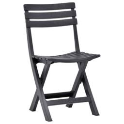 Berkfield Home Folding Garden Chairs 2 pcs Plastic Anthracite in Black