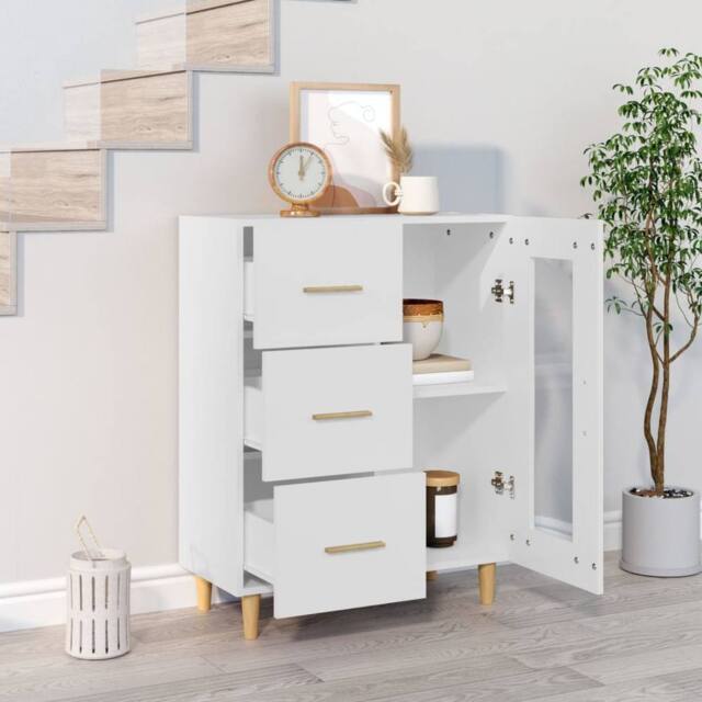 Berkfield Home Sideboard White 69, 5x34x90 cm Engineered Wood - Size: 5 x 34 x 90 cm - image 1