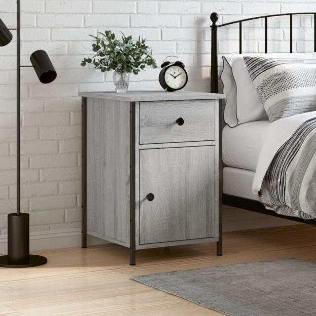 Berkfield Home Bedside Cabinet Grey Sonoma 40x42x60 cm Engineered Wood - Size: 40 x 42 x 60 cm - image 1