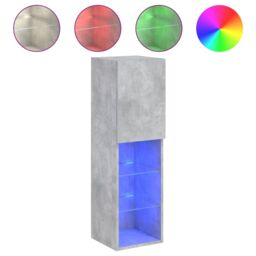 Berkfield Home TV Cabinet with LED Lights Concrete Grey 30.5x30x102 cm - thumbnail 2