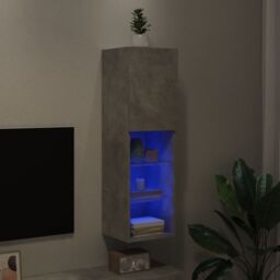 Berkfield Home TV Cabinet with LED Lights Concrete Grey 30.5x30x102 cm - thumbnail 5