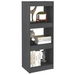Berkfield Home Book Cabinet/Room Divider Grey 40x30x103.5 cm Solid Pinewood - thumbnail 4