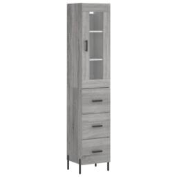 Berkfield Home Highboard Grey Sonoma 34.5x34x180 cm Engineered Wood - thumbnail 3