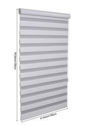 Living and Home Day & Night Zebra Roller Blinds Dual Layer Light Filtering & Privacy Window Shades in White - Size: 90 cm width x 150 cm drop - thumbnail 3