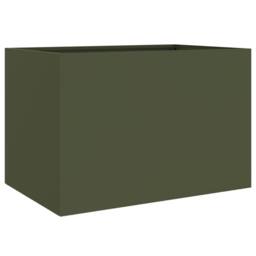 Berkfield Home Planter Olive Green 62x40x39 cm Steel - Size: 62 x 40 x 39 cm - thumbnail 7