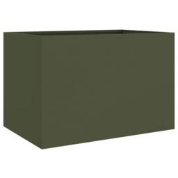 Berkfield Home Planter Olive Green 62x40x39 cm Steel - Size: 62 x 40 x 39 cm - thumbnail 3