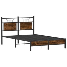 Berkfield Home Bed Frame without Mattress Smoked Oak 120x200 cm Engineered Wood in Brown - Size: Small Double - thumbnail 5